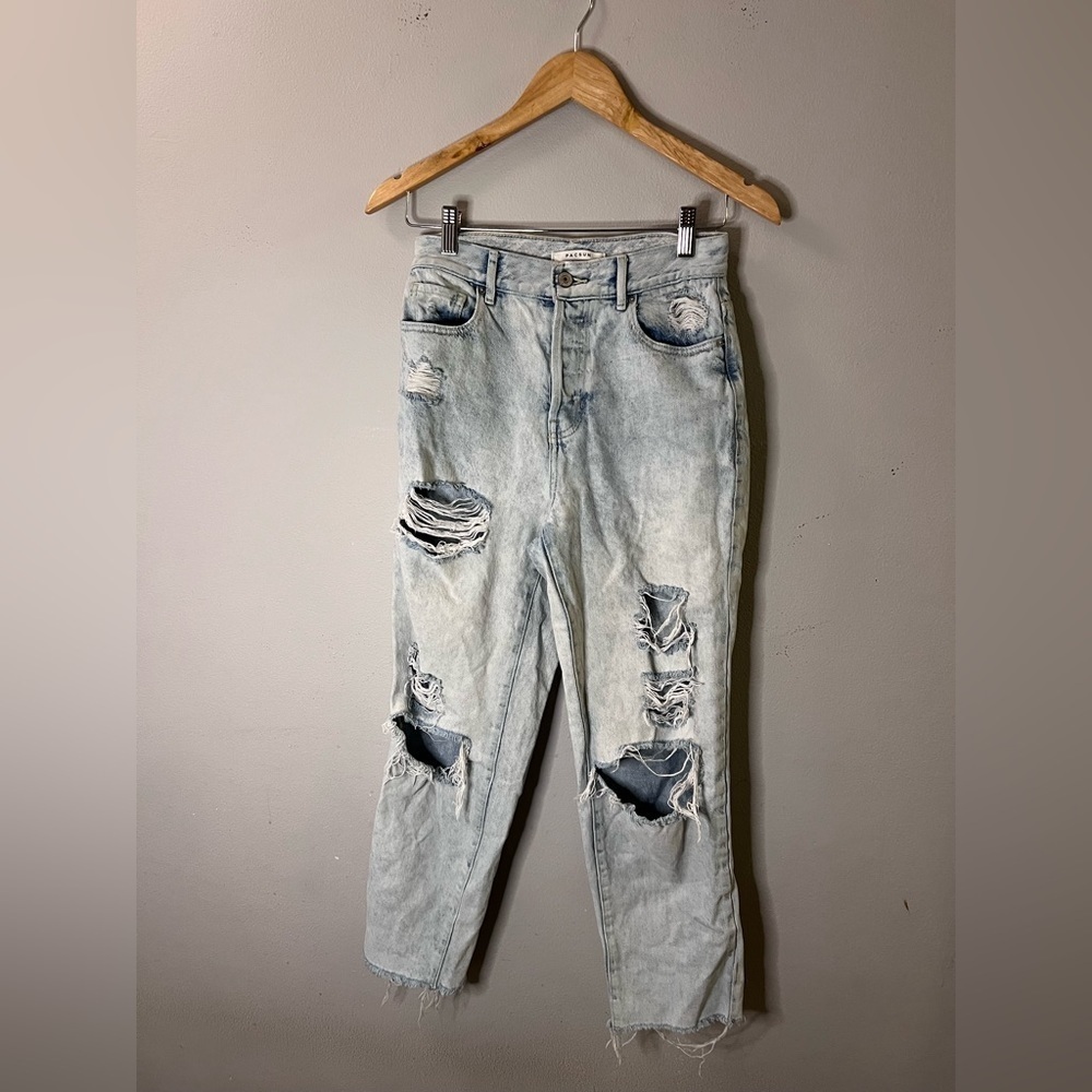 PACSUN Destruction lightwash jeans size 25 - Picture 1 of 10